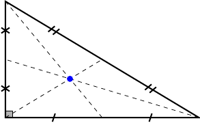 Medians and centroid - right triangle