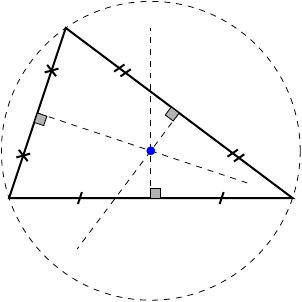 Right bisector and circumcentre - acute triangle