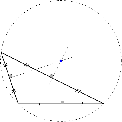 Right bisector and circumcentre - obtuse triangle