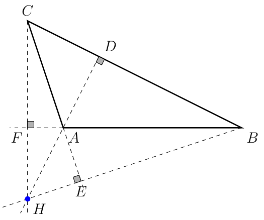 Altitude and orthocentre - obtuse triangle