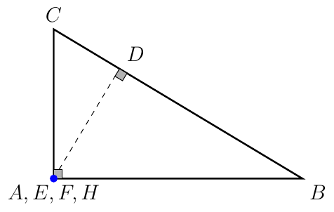 Altitude and orthocentre - right triangle