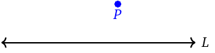 Point not contained in a line