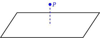 Point not contained in a plane